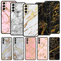 Black Gold Marble Pattern Phone Case For Samsung Galaxy S22 S21 S20 Ultra FE 5G S10E S10 S9 S24 Plus S23 Cover Shell