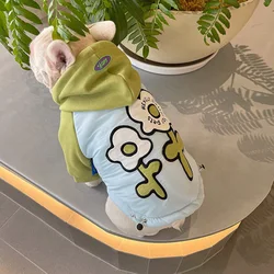 Winter Fashion Dog Clothes French Bulldog Puppy Cotton Coat Thickened Pet Sweater Small Medium Dog Jacket Outdoor Sweatshirt