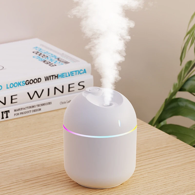 220ml USB Mini Air Humidifier Aroma Essential Oil Diffuser For Home Car Ultrasonic Mute Mist Maker Diffuser with LED Color Lamp