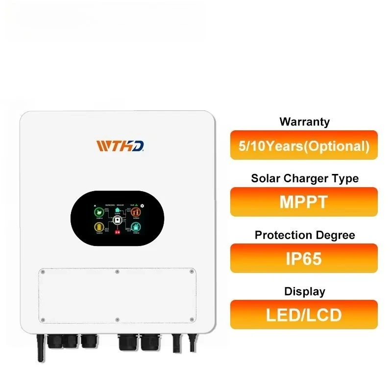 Single Phase IP65 Hybrid Solar Inverter 6KW 220VAC MPPT WiFi 6000W 6KVA Solar Inverter 6 Parallel for Home Energy System