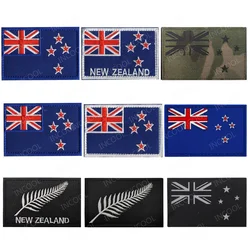 New Zealand Flag Reflective Patch Silver Fern Flag Kiwi Embroidery Patches PVC Rubber Appliqued Armband Decorative Badges