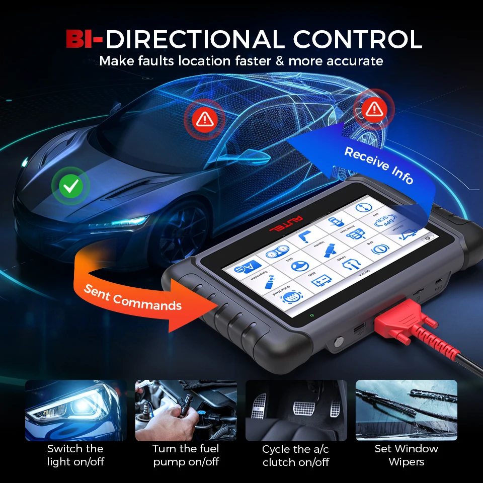 Autel MK808KBT Pro MK808K-BT أدوات تشخيص السيارات ثنائي الاتجاه Obd2 قارئ رمز الماسح الضوئي جميع تشخيص النظام PK MK808BT MX808S