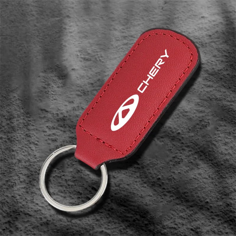 موضة الجلود شعار السيارة حامل سلسلة مفاتيح حلقة رئيسية اكسسوارات لشيري تيجو 5 2 3 7 برو 8 5X IQ QQ Fulwin الوجه Arrizo A1 A3 A5 #5