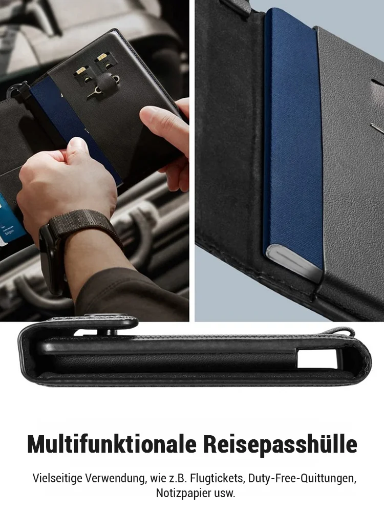 Dompet Paspor Kulit Multifungsi Tas Paspor Magnetik Tempat Kartu Identitas Bisnis Tempat Kartu PU Pelindung Paspor Perjalanan