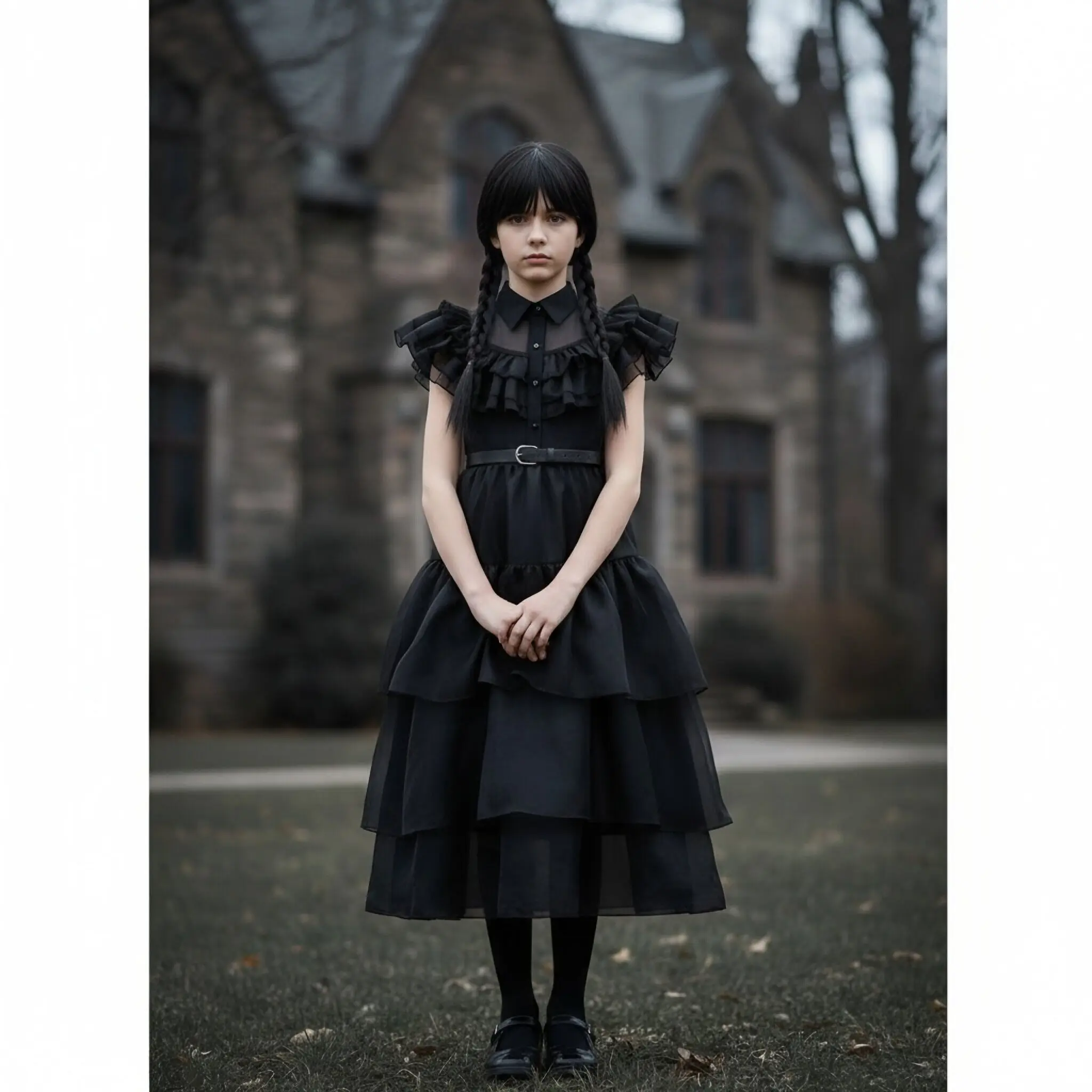 Girls Halloween Cosplay Gothic Dress Wed Role Playing Kids Carnival Party Costume Toddler Family Outfit - view 4