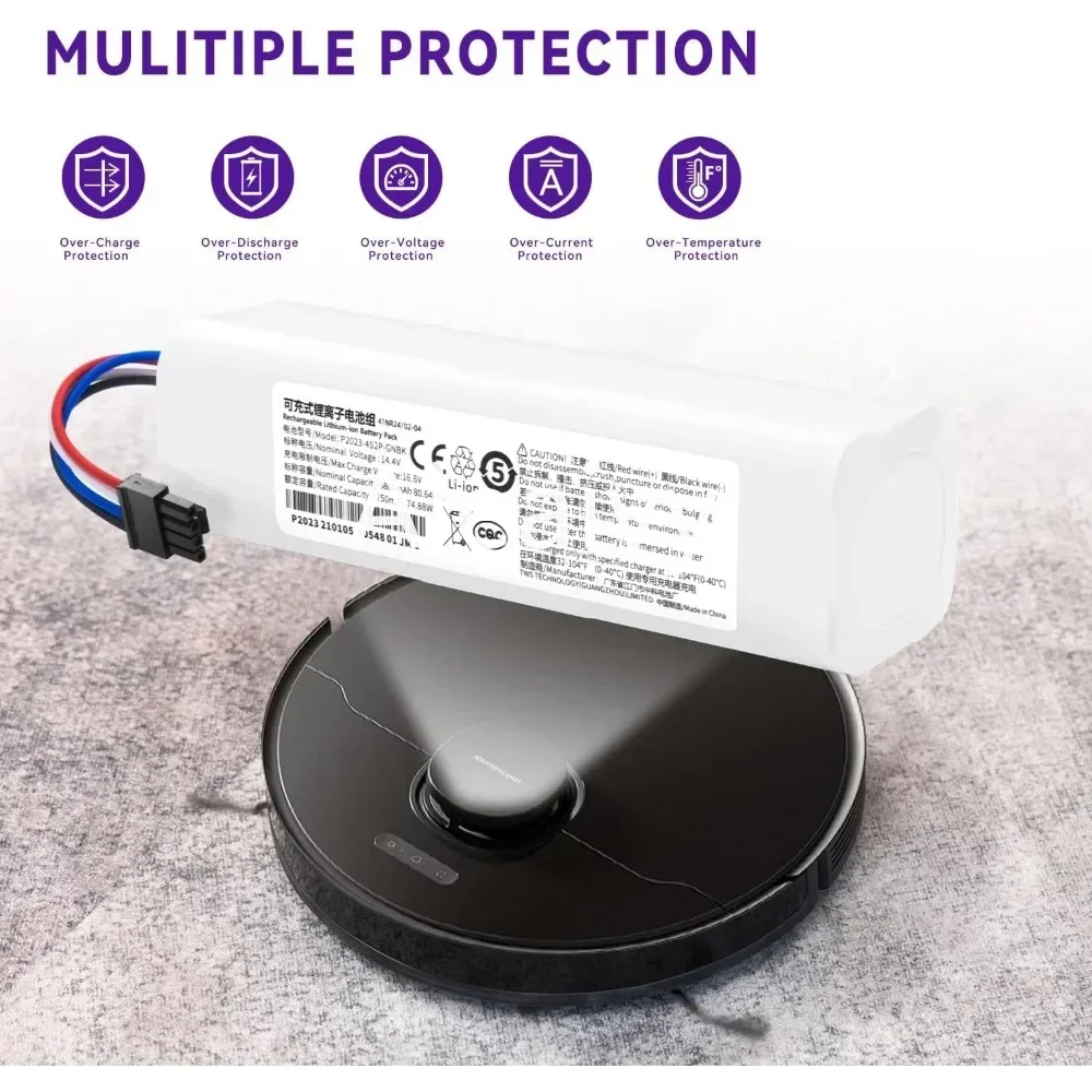 

Original 14V 12800mAh P2008-4S2P-MMBK Replacement Battery For Dreame F9 D9 L10 Pro Plus RLS3 RLS5 RLS5L RLS5D Accessories Parts