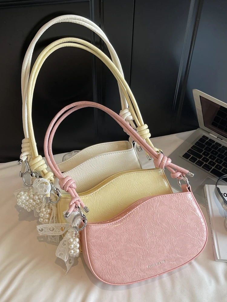 

Summer Trend Women One Shoulder Bag Korean Style Versatile Texture Solid Crossbody Bags Minimalist Fashion Commuting Handbags