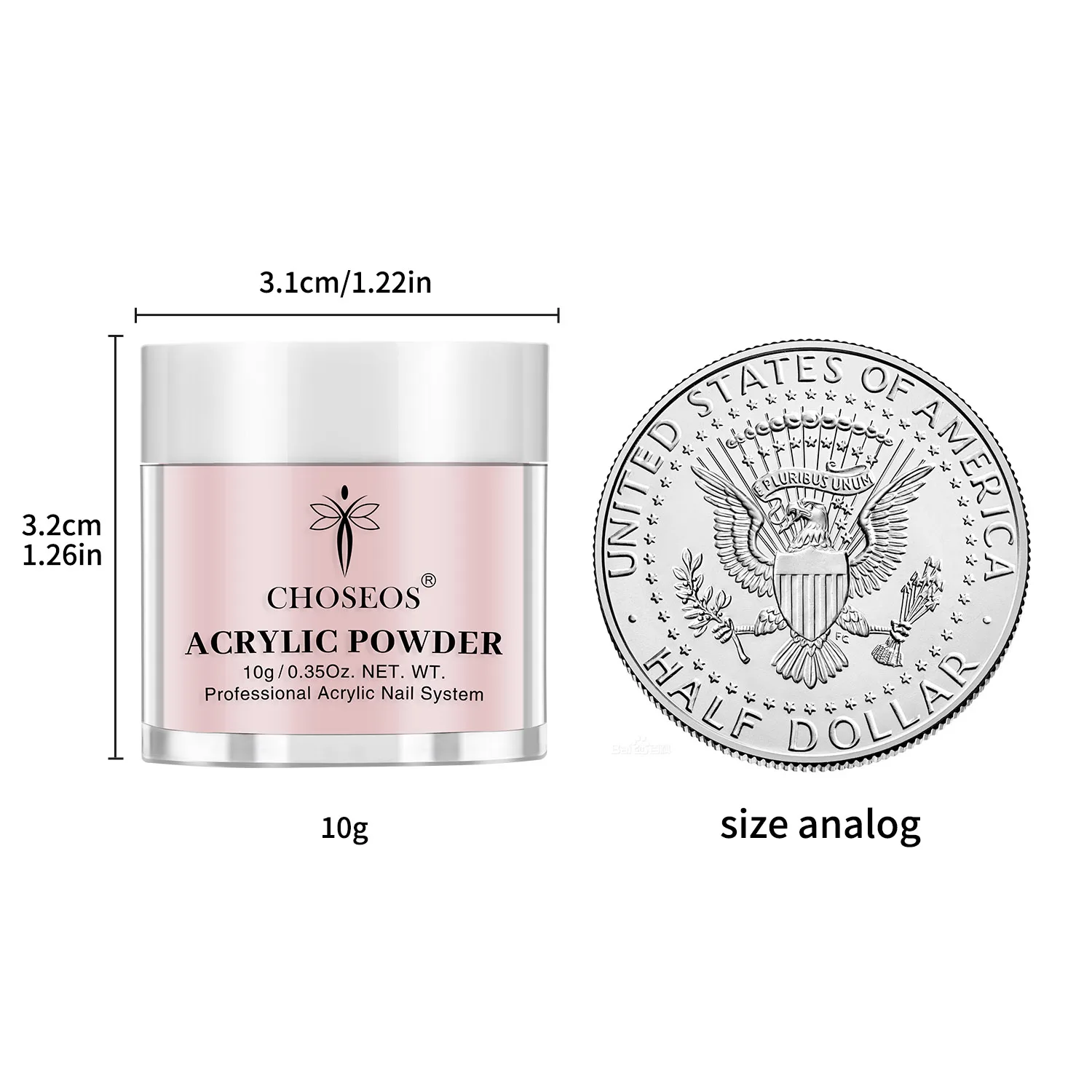 ชุดผงอะคริลิคสำหรับทำเล็บ 6 สี - ชุดออกแบบลายเล็บ DIY สำหรับงานศิลปะเล็บ 3 มิติ, ทำเล็บแบบฝรั่งเศส และงานศิลปะเล็บ