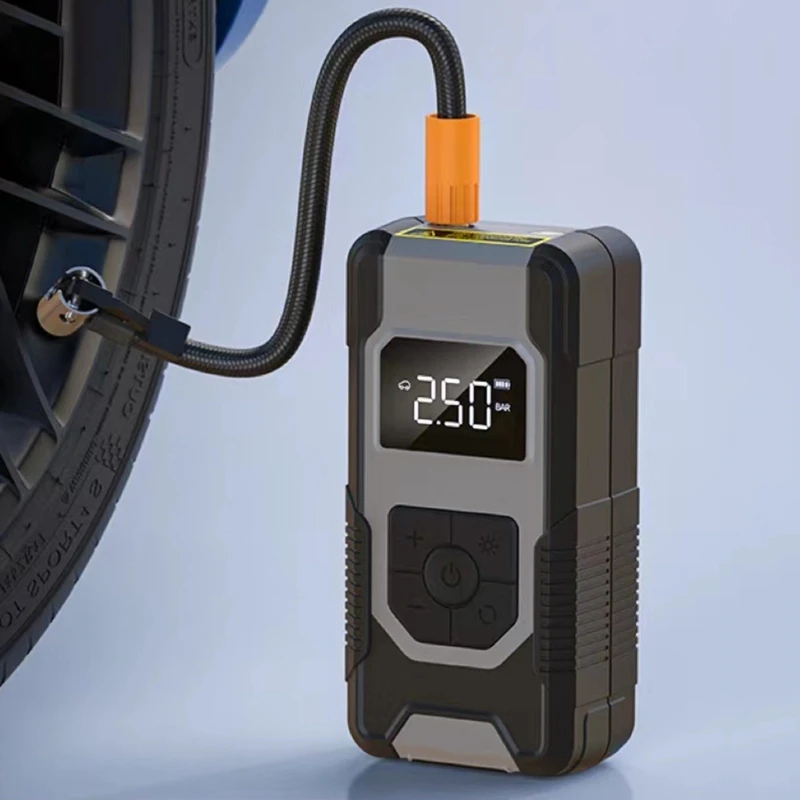 

Convenient Tire Compressor Reliable Tire Inflator Hand Tire Inflator ABS Air Auto Shutoff & LED Light Included