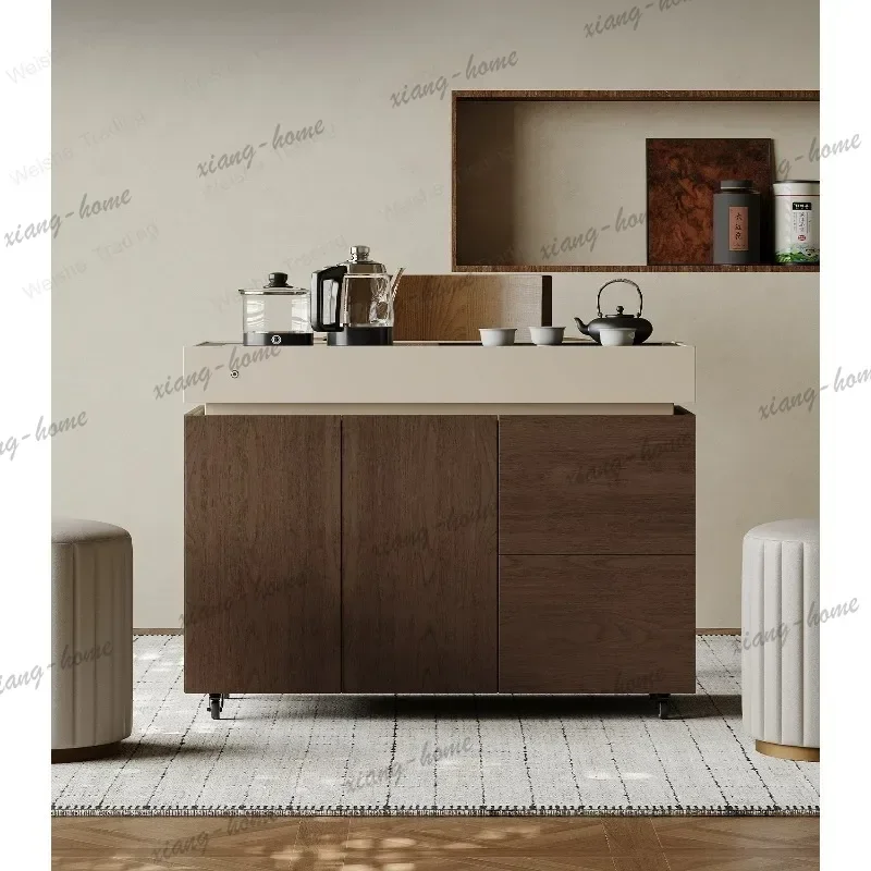 LD Italian minimalist removable tea table kettle integrated sideboard living room balcony tea cabinet sideboard second-hand