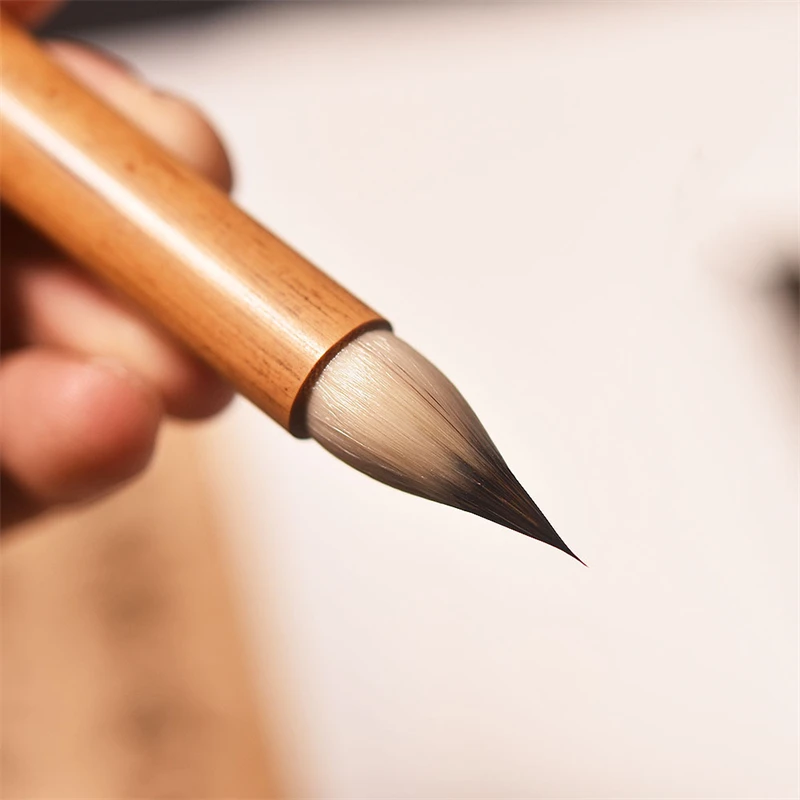 Professional Grade Small Regular Script Brush Woolen Rabbit Hair Calligraphy Writing Pen Wen Zhengming Su Shi Caligrafia