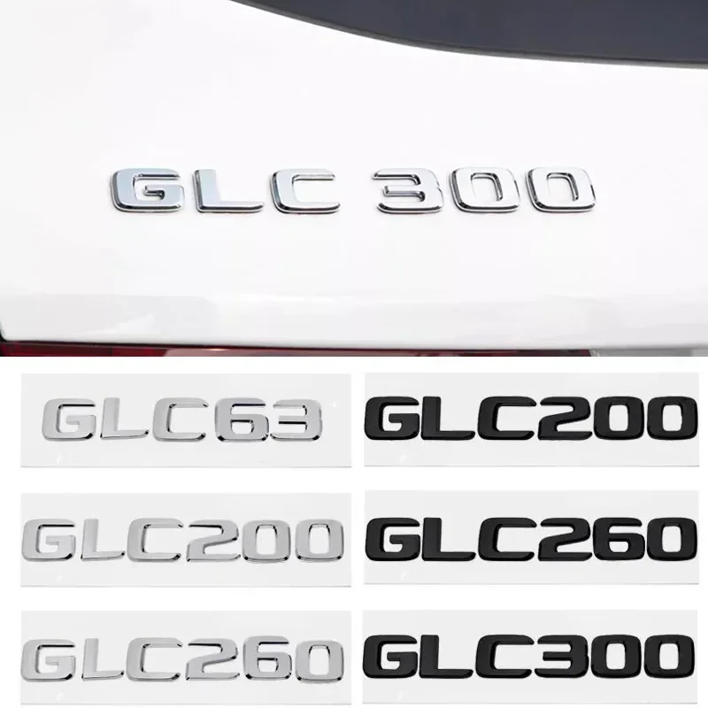 ABS Car Emblem Rear Trunk Badge Letters Sticker for Mercedes Benz GLC63 GLC200 GLC260 GLC300 Auto Accessories