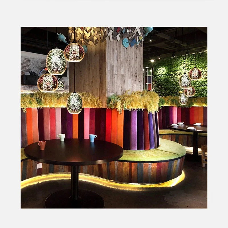 Lámpara colgante de cristal de Color nórdico TEMAR, candelabro LED de arte moderno para dormitorio, mesita de noche, restaurante, Bar, cafetería, pasillo