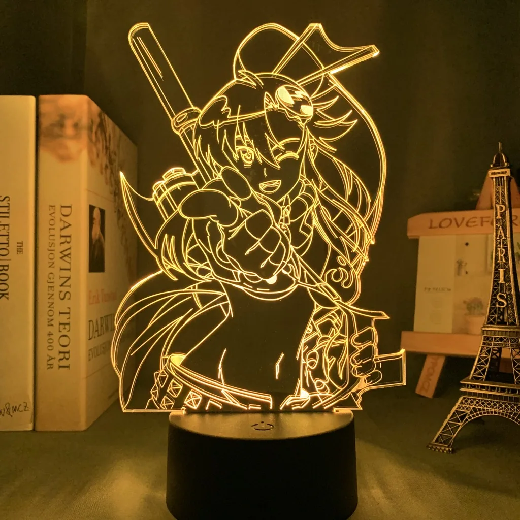 Anime Led Light Gurren Lagann Acrylic Glowing Stand Yoko Action Figure Light for Bedroom Decor Birthday Gift