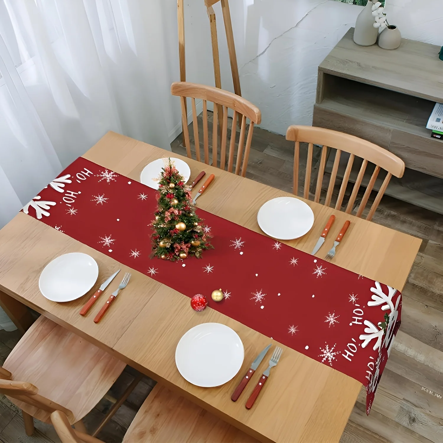 VIKAMA عيد الميلاد الرنة ندفة الثلج الجدول عداء عطلة جمع غرفة المعيشة طاولة طعام حفلة عيد الميلاد ديكور
