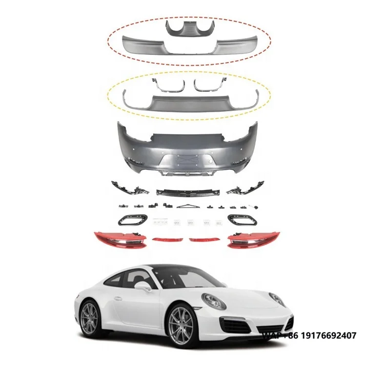 Factory Sales BodyKit OEM Sport Style Rear Bumper Tail Lights Rear Diffuser Lip Body Kits forPorsche 997 991 2012-2019