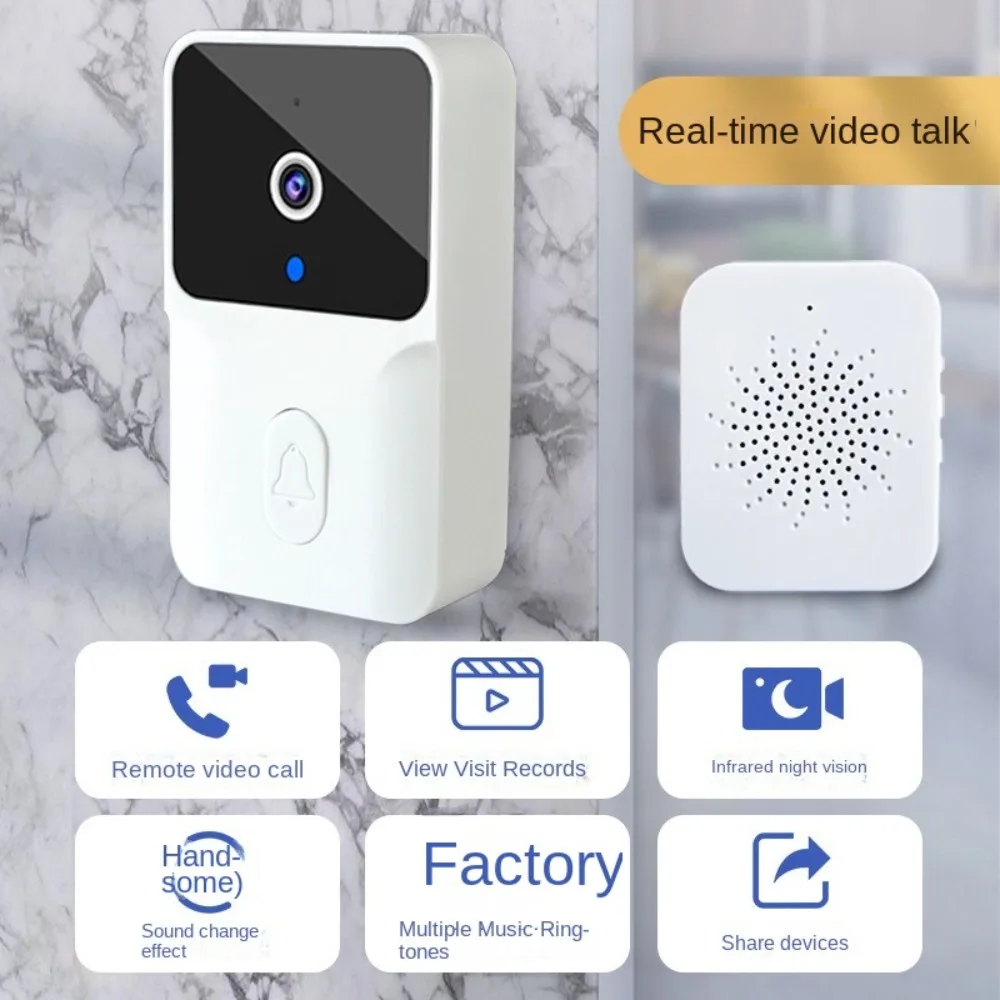 HD Wireless Doorbell Infrared Night Vision Remote Access Doorbell Camera Easy Installation Security Video Intercom
