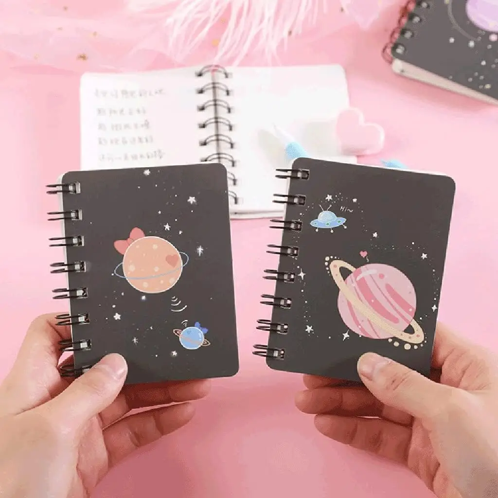 Unique Planetary Design! 4 Pcs Notebook Set, A5 Size Writing Pads, Record and Note Stationery for Daily Use