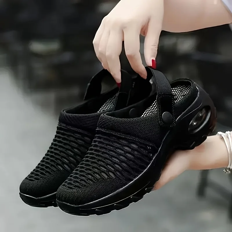 Women's Breathable Flying Woven Knit Sneakers Soft Cushion Non Slip Lace Up Walking Shoes, Lightweight Mesh Comfort Casual Daily Sports Shoes, All Season Elderly Flat Trainers for Outdoor Walking Daily Wear Multi Color Fashion Ladies Footwear