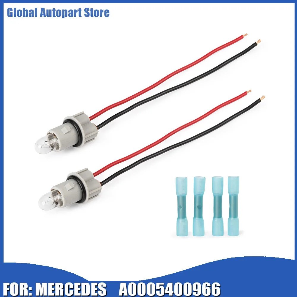 

2PCS Side Marker Lamp Light Bulb Socket Wire Harness A0005400966 For Mercedes SL-Class W230/R230 2003-2011