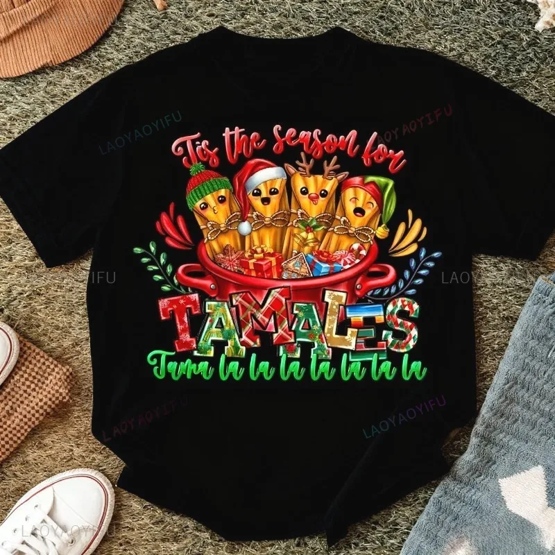 الرجعية عيد الميلاد تاماليس PNG المكسيكي الغذاء عطلة الرقمية تحميل مضحك نمط التي شيرت عيد الميلاد تي شيرت أزياء نمط جديد