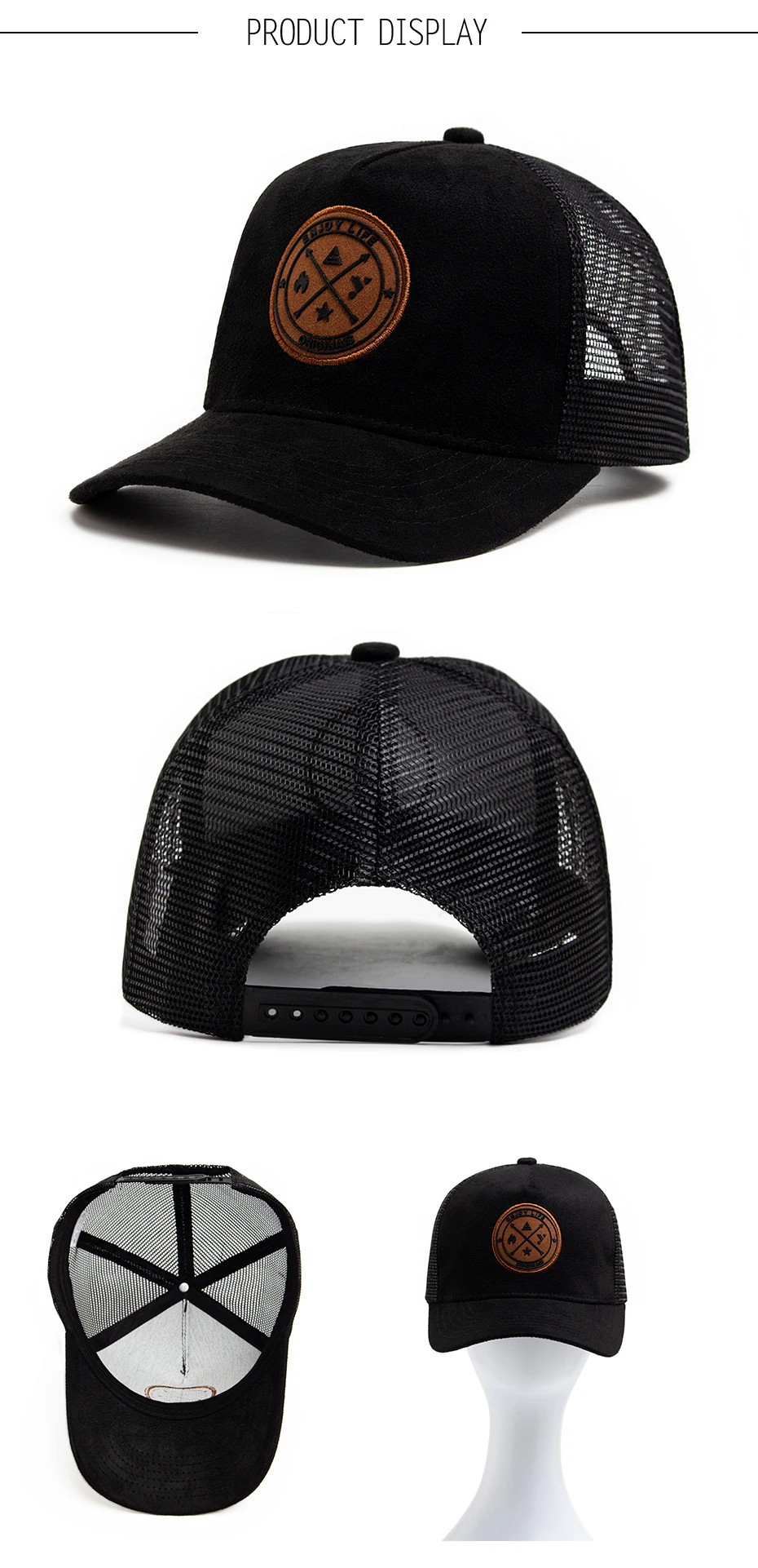 NEUE Kreisförmige leder label Trucker Hut Sommer Männer Mesh Baseball Kappe Für Visier Casual Frauen Snapback Hip Hop Caps Unisex – Detail 4