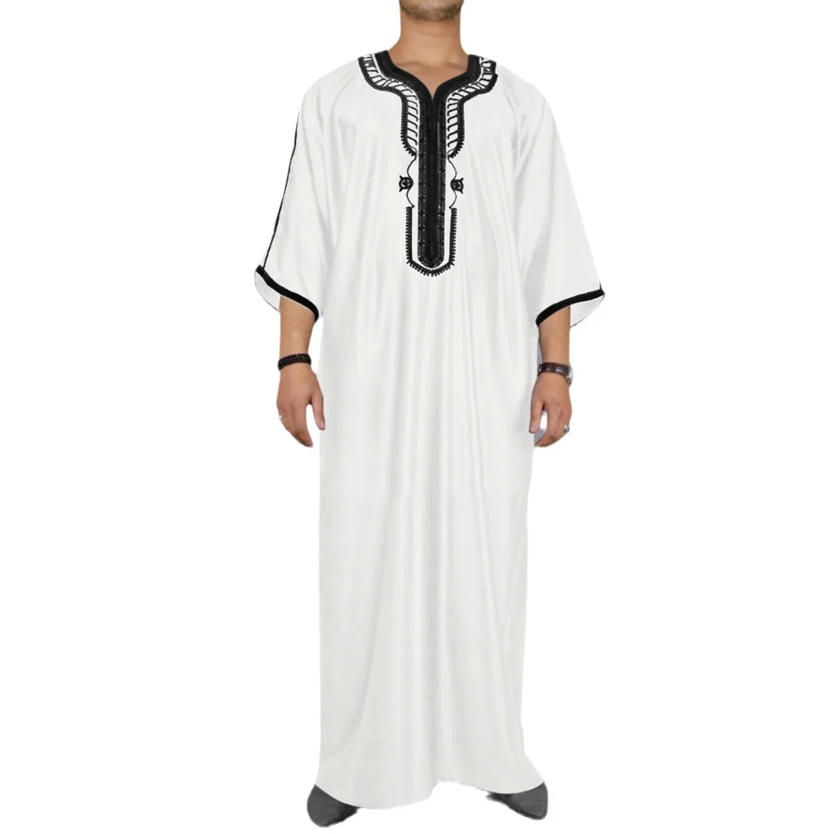 Muslim Men Long Robe Dishdasha Jubba Thobe Kimono Modest Islamic Dubai Saudi Abayas Prayer Abaya Kaftan Ramadan Morocco 2025