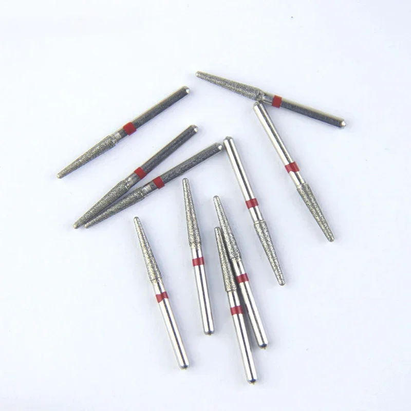 LODDEN 10pcs/box Dental Lab Products TR-13F Diamond Bur FG High Speed 1.8(0.9)/9.0 22.0mm Red Fine Medium Precise Dentist Tool