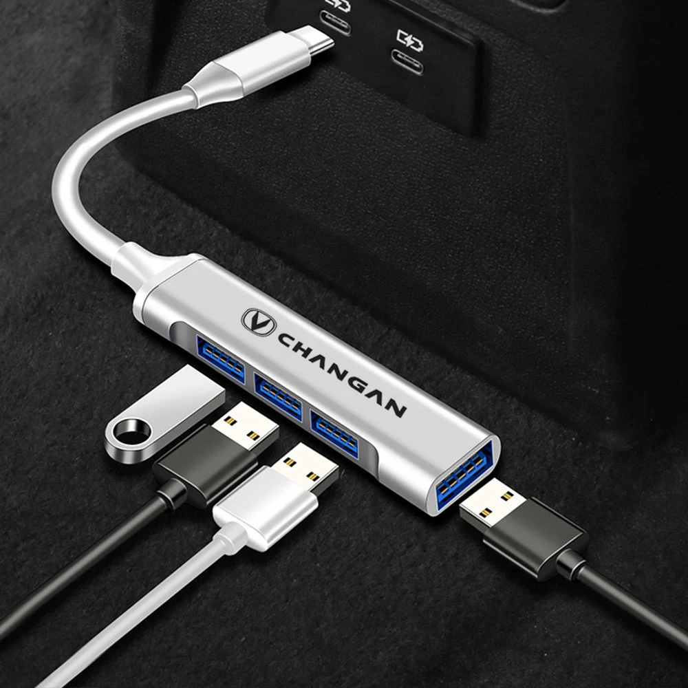 Type C USB C HUB 4 Port Multi Splitter Adapter For Changan CX70 CS95 CS55 CS75 Plus CS35 Filter Bunper CS15  Car Accessories