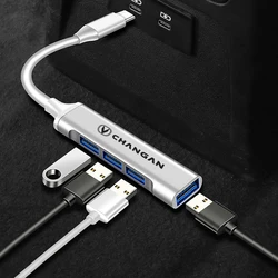 Type C USB C HUB 4 Port Multi Splitter Adapter For Changan CX70 CS95 CS55 CS75 Plus CS35 Filter Bunper CS15  Car Accessories