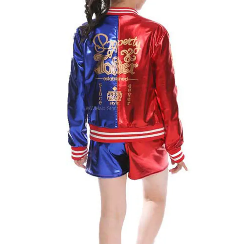 Girls Squad Monster Shirt Quinn Costume Printed Harley Jacket Shirt Pants Glove Quinn Cosplay Halloween Costume