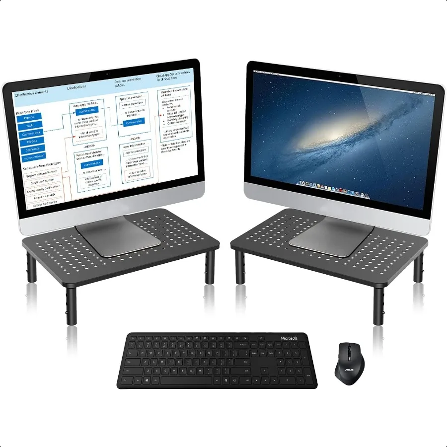 

Bracwiser Monitor Stand Riser3 Level Height Adjustable Desktop monitor stand for Computer Laptop Printer Notebook with Vented M