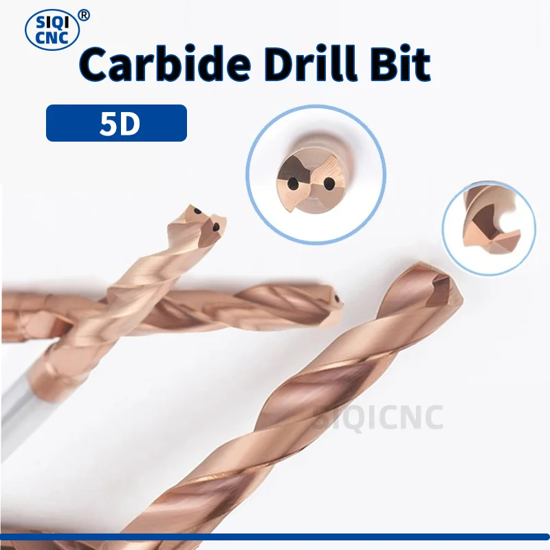 

5D HRC65 2.1mm-20mm Carbide Twist Drill With Internal Cooling Or External Cooling Solid Tungsten Steel CNC For Hard Metal