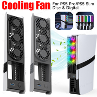 NEW Fan For PS5 Pro/PS5 Slim Cooling Fan with USB Port & RGB Light Cooler Fan for Playstation 5 Pro/Slim Disc & Digital Edition