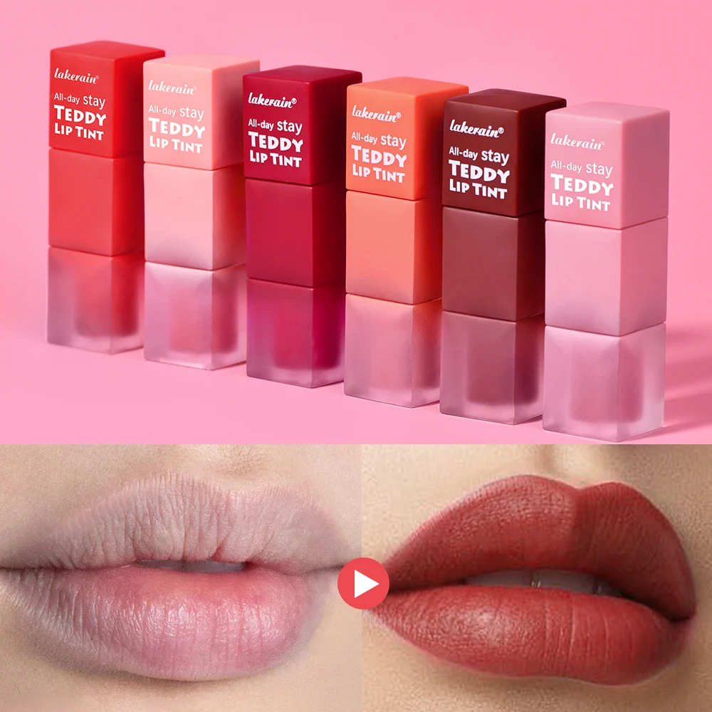 Lakerain 립글로스 오랫동안 지속되는 메이크업 부드럽고 풍부한 컬러 매트 메이크업 효과 방수 립글로스 매력적인 립 메이크업