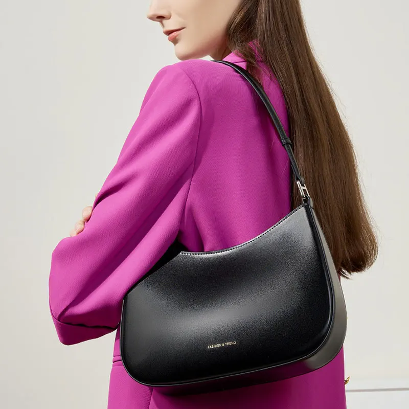 

Luxury Designer Women's Bag High Quality Split Cow Leather Women Shoulder Bag Fashion Trend Cowhide Female Handbags 2053