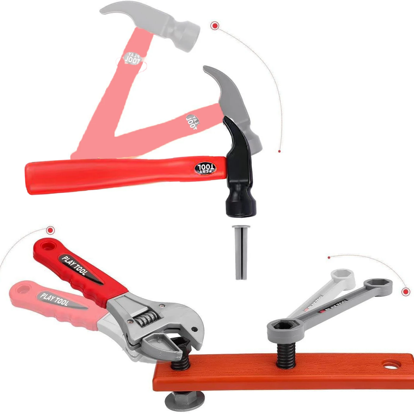 Kit d'outils de réparation pour enfants, jouets de construction en plastique avec tournevis pour tout-petits garçons et filles, 38 pièces