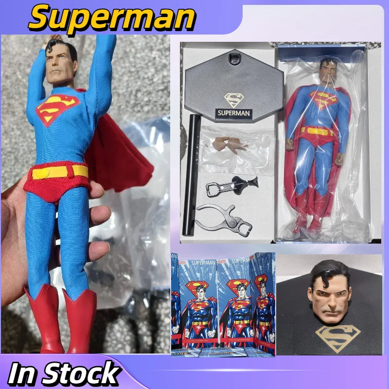 

30cm 1/6 Scale Transformation Team Superman Cloth Joint Mobile FigureMen's Soldier Blue Cloak Bat Masked Hero Collection Model