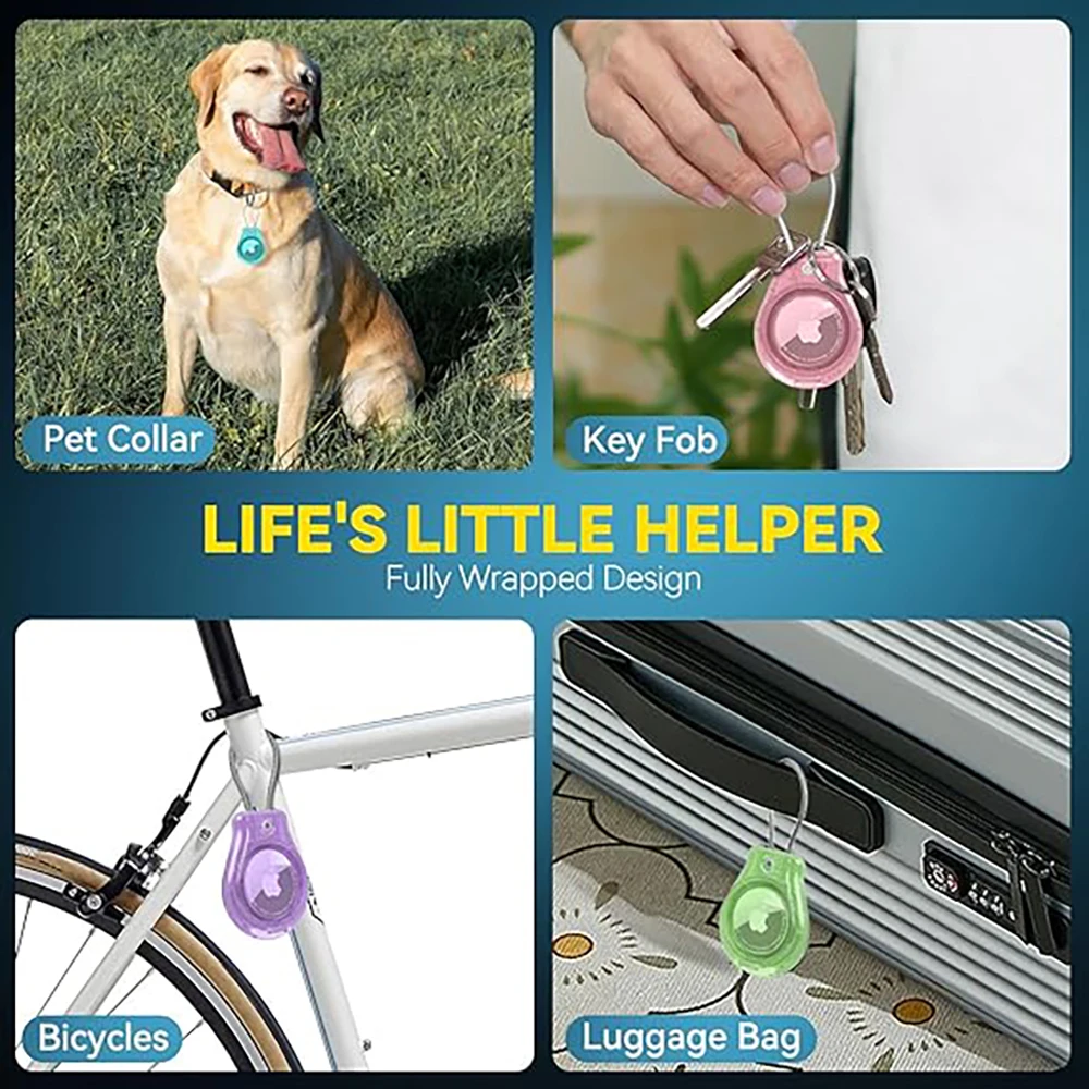 GITFOS водонепроницаемый чехол AirTag для Apple Airtags, держатель для ключей со стальной проволокой, анти-потерянный чехол для багажа, рюкзака, ключей