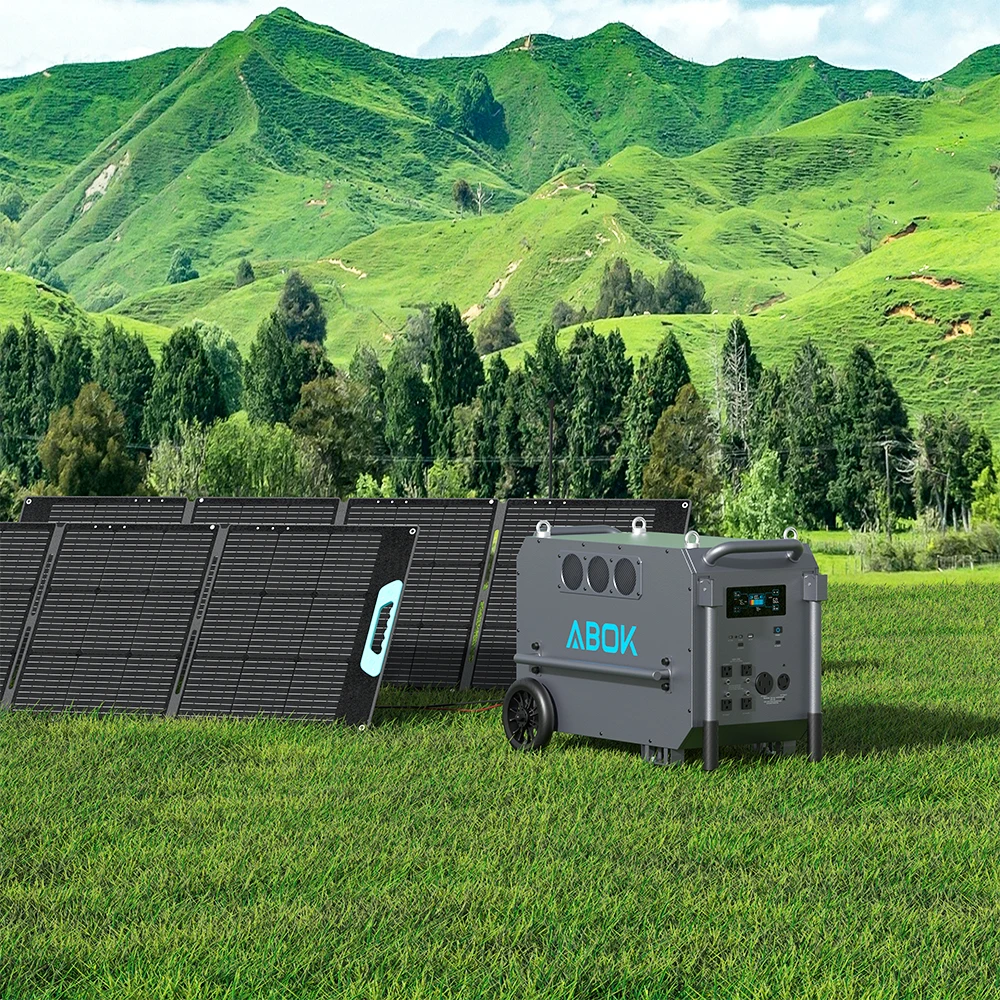 ABOK Portable Power Station 7200W Large Capacity 9762Wh LiFePO4 Battery Built For The Outdoors Professional US Plug