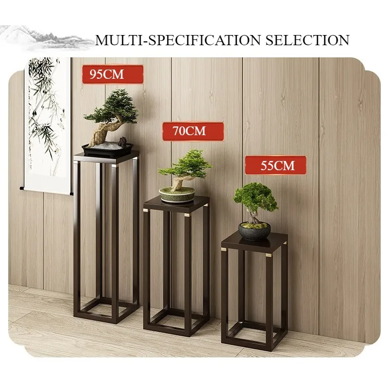 Retro flower table Indoor floor-to-ceiling flower table Household Chinese flower stand Shelf Living room green dill flower stand