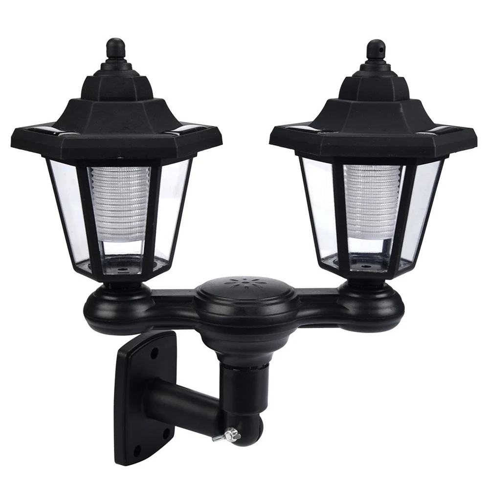 

Solar Wall IP65 Waterproof LED Bright Led Solar Light Wall Lamp Double Heads Garden Lighting Home Bright Plastic