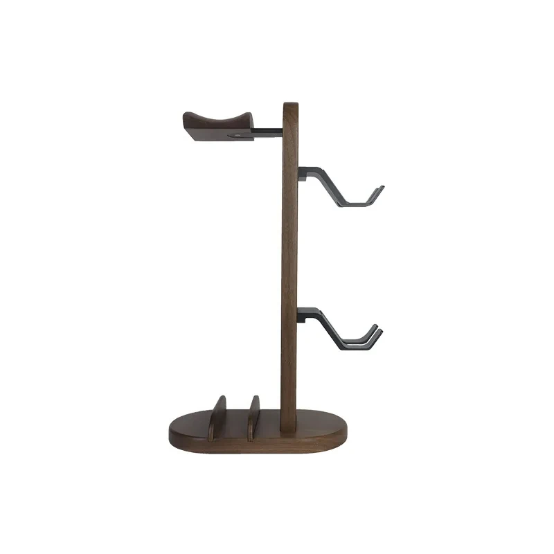 B-M Headphone Stand Walnut Wood Headset Stand Controller Rack Headphone holder Aluminum Alloy Support Headset Holder