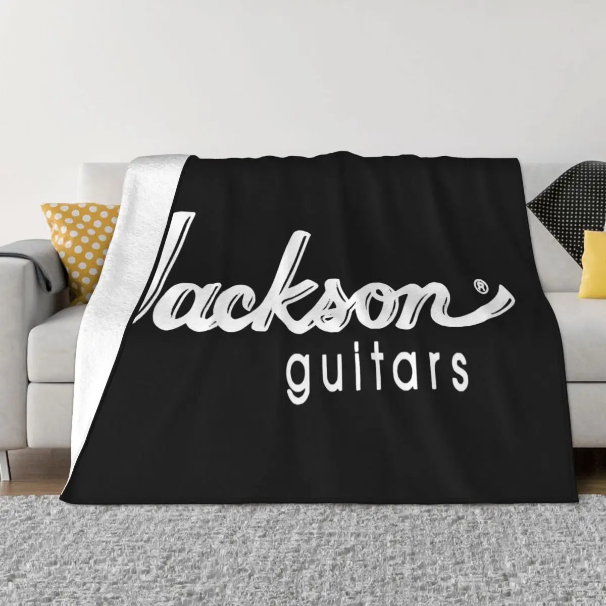 Jackson Guitars Logo New Black Rock Guitarist T S3Xl Metal Band New Arrival Male Popular Style New Design Throw Blanket