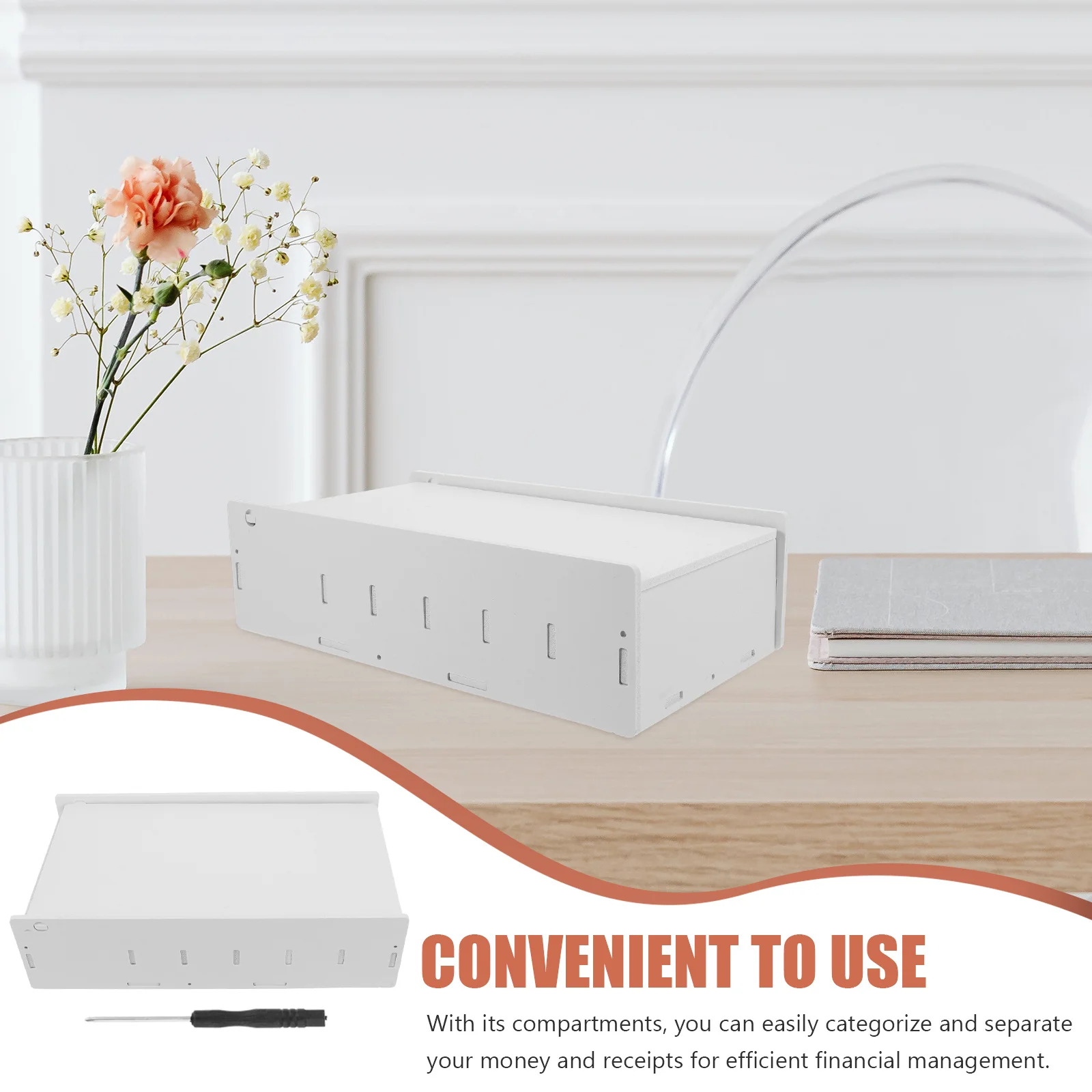 

Cash Box Multiple Compartments Desk Storage Organizer Efficient Financial Management Cash Storage Box Money Tray