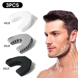 Jaw Exerciser Face Massager, Jawline Shaper, Neck Toning Tool, Silicone Chew Ball, Duplo Chin Redutor, Trainer, 40, 50, 60lbs, 3Pcs