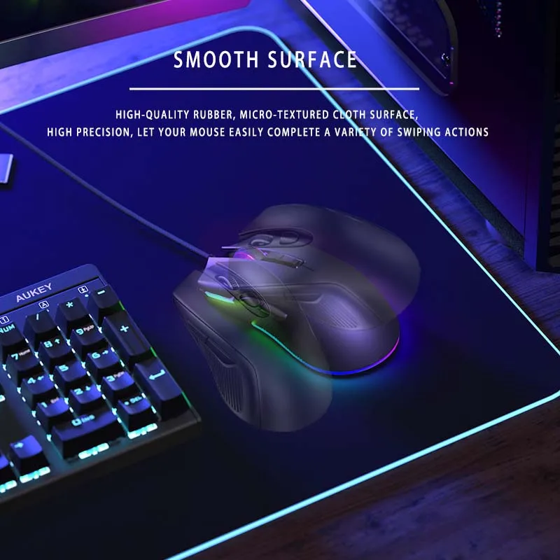 Imagem -04 - Rgb Glow in The Dark Mouse Pad para Jogadores Carregamento sem Fio Tamanho Grande Escritório Teclado Gamer