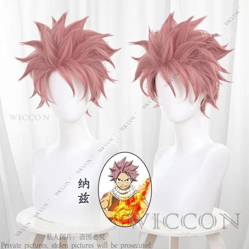 CyNatsu Dragneel Anime FAIRY Cos Man TAIL 코스프레 의상 가발 문신 스티커 성인 남성 역할 놀이 유니섹스 할로윈 불의 용