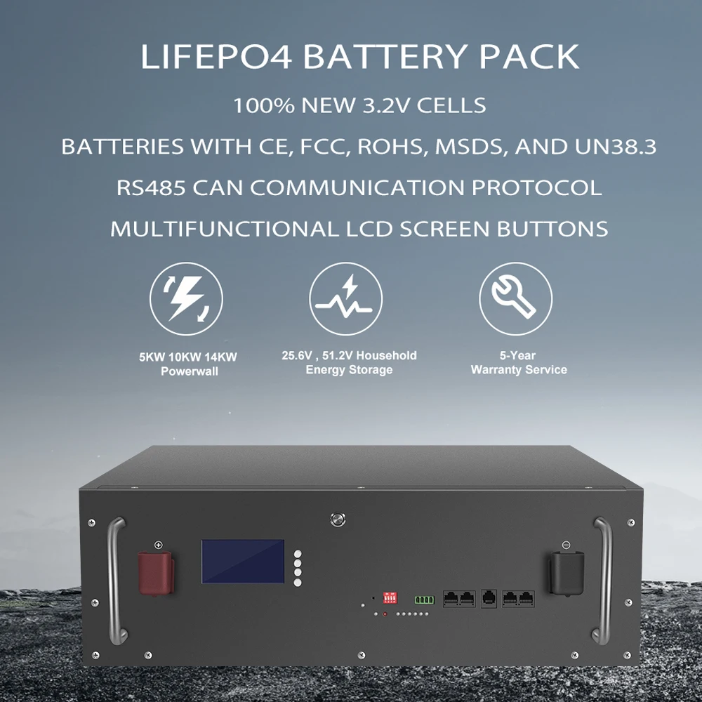 48V 280AH LiFePO4 Battery Pack 51.2V 5KWH 10KWH 14KWH Lithium Solar Battery 6000 Cycle CAN RS485 PC Monitor For inverter NO TAX