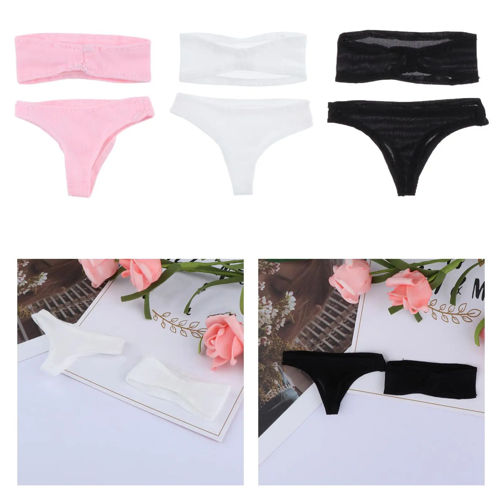 1/6 Scale Female Clothes ,Women Figure Doll Clothing, Top and Bottom Underwear Set, Fashion Handmade for 12inch Action Figure